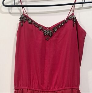 Victoria Secret legant Red Dress with Embellished Neckline